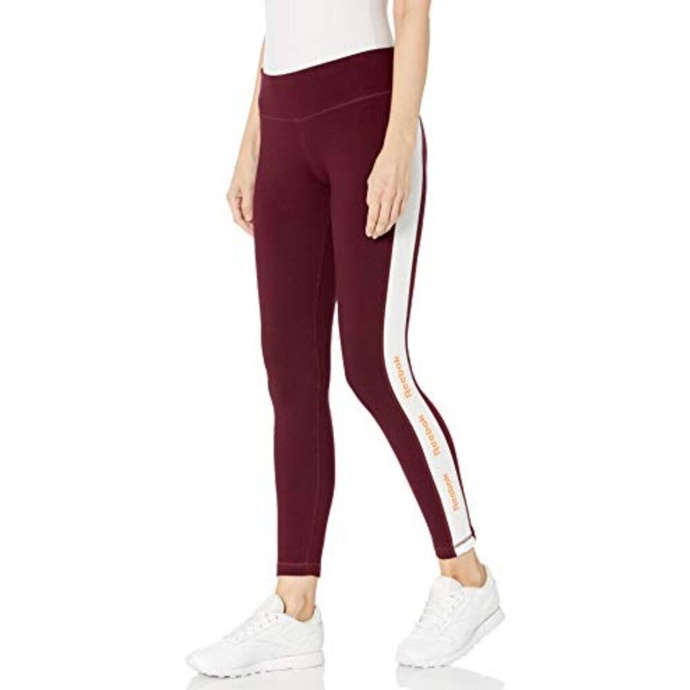 Reebok Women's Training Essentials Linear Logo Leg - Maroon - XS